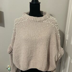 Pearl beaded sweater. Worn once. Size large.